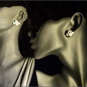 Floral Cluster Stud Earrings in White and Purple - Women Jewelry